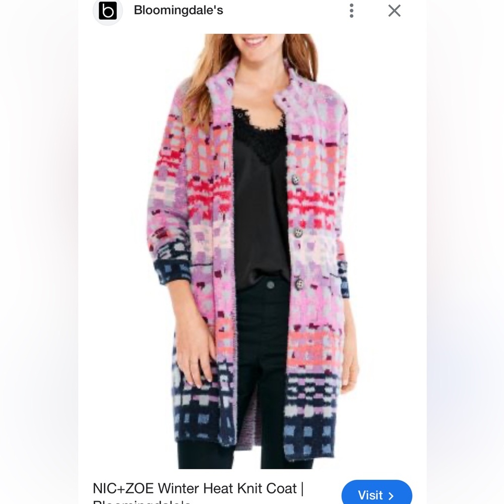 NIC+ZOE Pink and Purple Knit Sweater